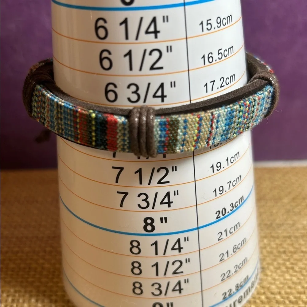 Wood Bead Bracelet and Braided Leather Bracelet with Colorful Design Bundle (F)